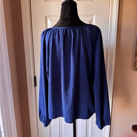 Abercrombie & Fitch Royal Blue Blouse with Tie-Neck - Picture 4 of 6